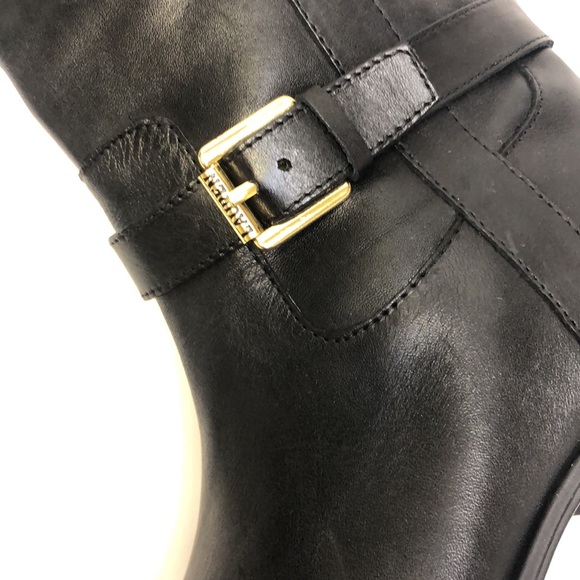 Lauren Ralph Lauren Monica Black Boots Wide calf New 6 B - Picture 7 of 11